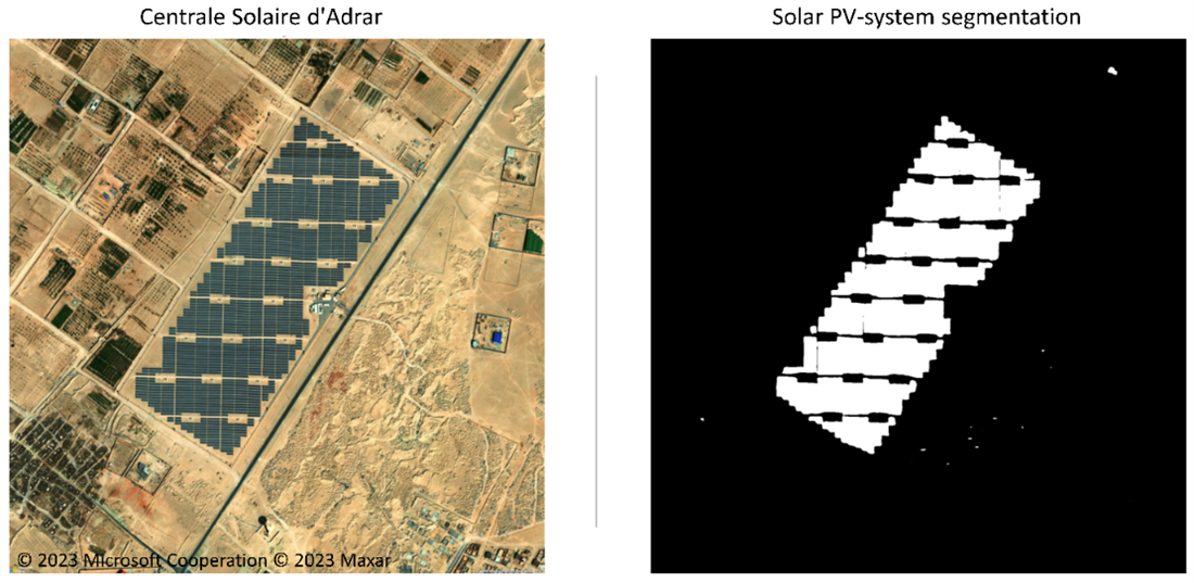 Abbildung 2: Segmentierung von PV-Solarsystemen auf der Centrale Solaire d&#39;Adrar.